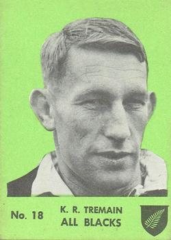 1968 Playtime Rugby Gum Famous Rugby Players - Green #18 Kel Tremain Front